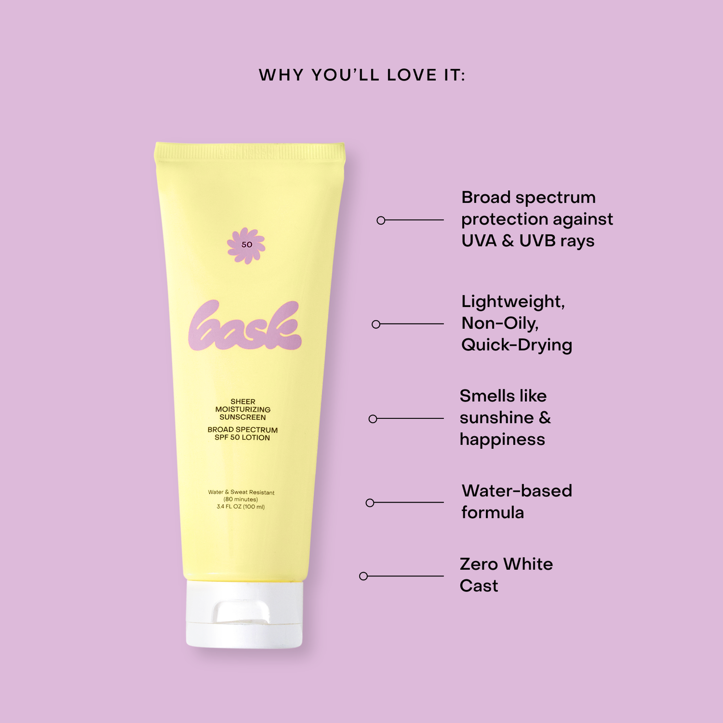 Bask SPF 50 Lotion Sunscreen Travel Size