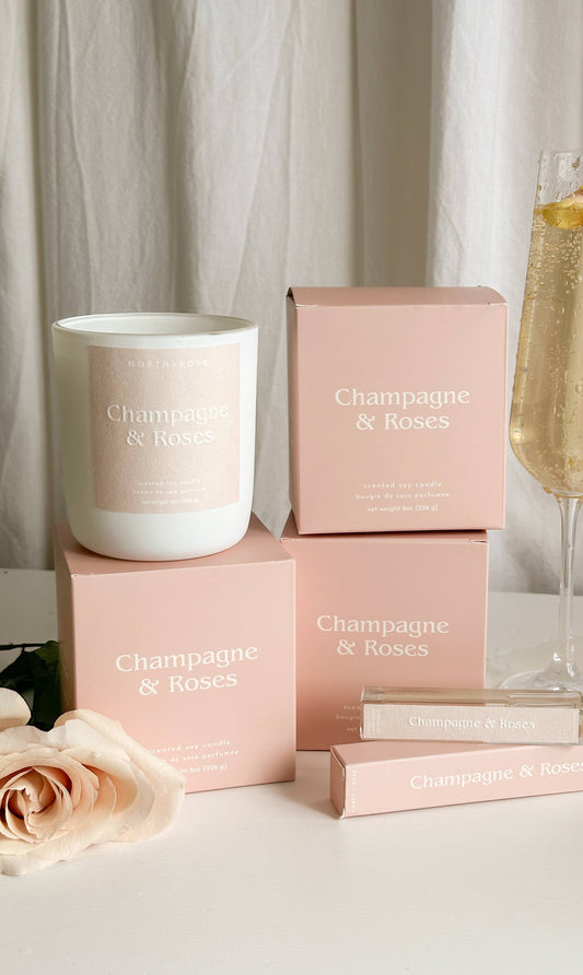 Champagne & Roses - Wood Wick Candle