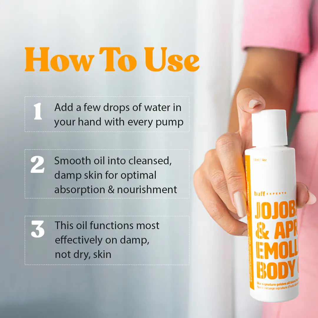 Jojoba & Apricot Emollient Body Oil - Treats Dry Skin