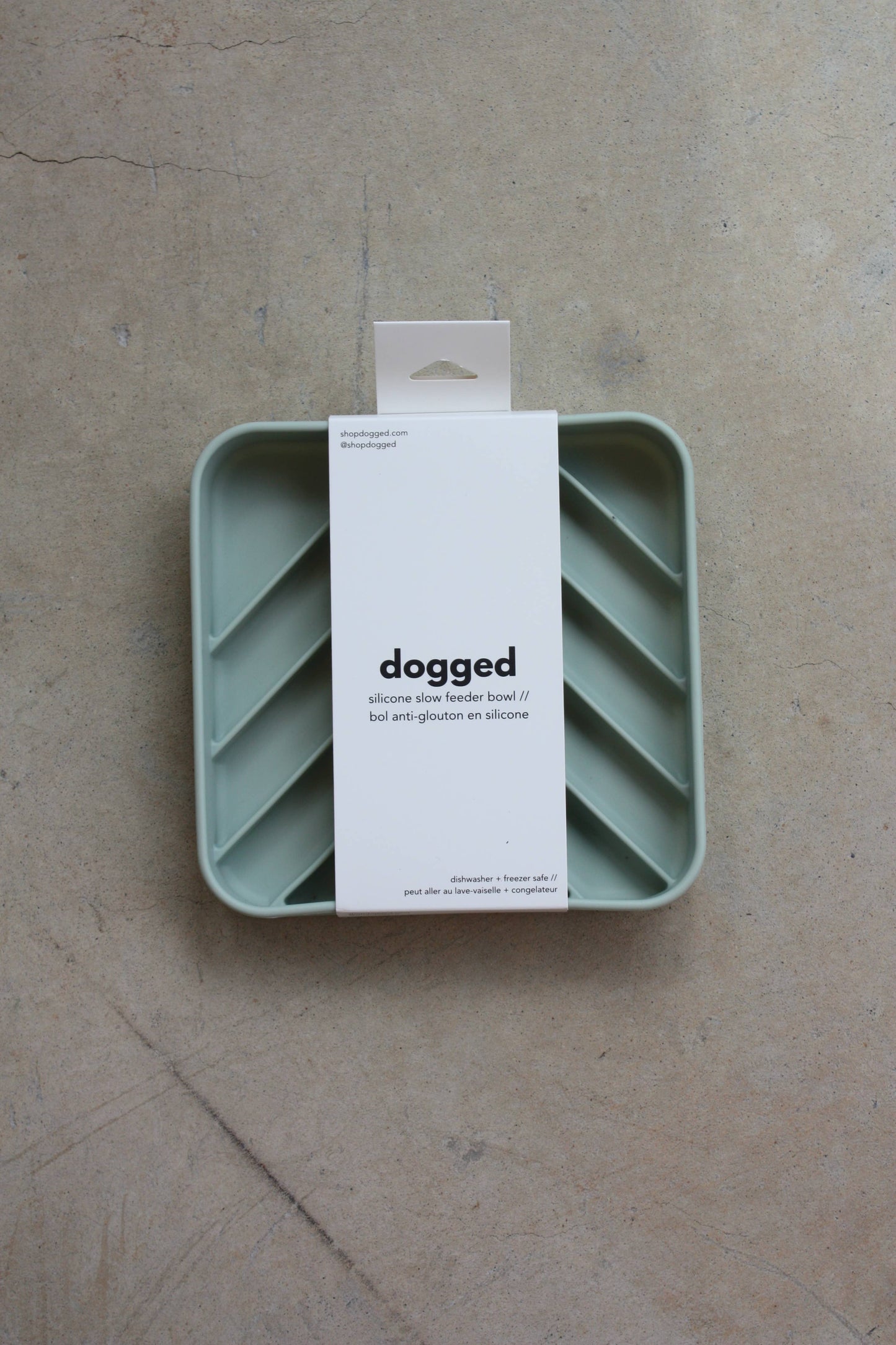 Chevron slow feeder bowl - seafoam