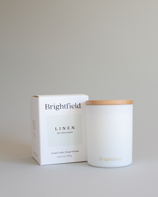 Linen Non-Toxic Sustainable Coconut Soy Candle Wood Wick