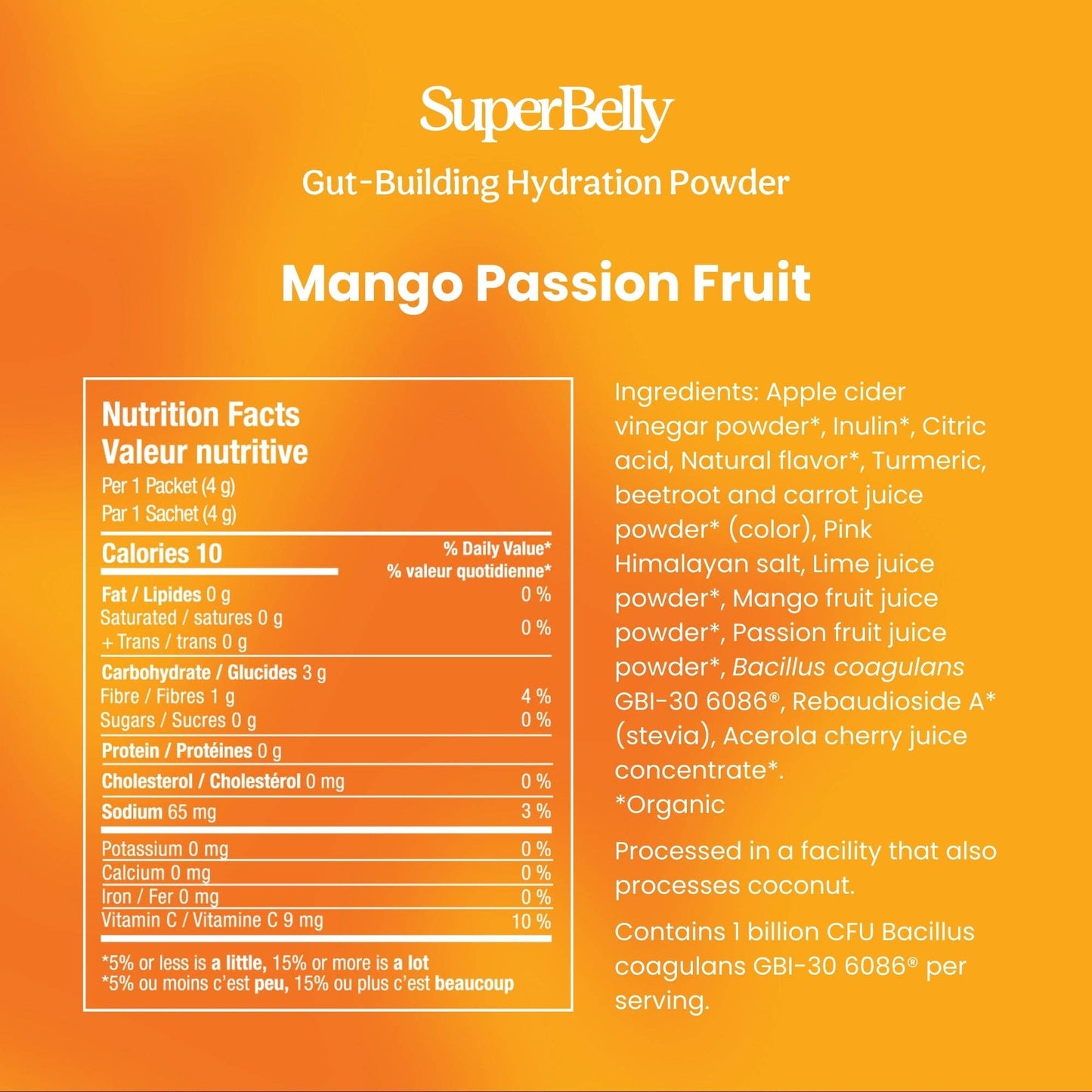 SuperBelly Hydration & Gut Mix, Mango Passionfruit