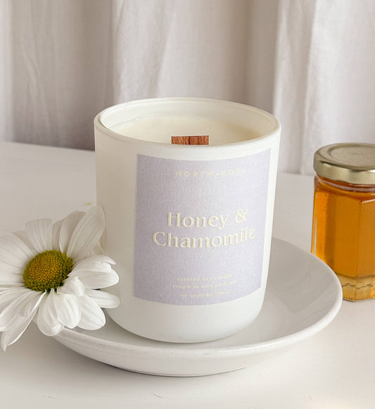 Honey & Chamomile - Wood Wick Candle