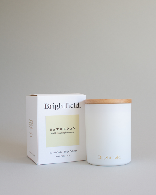 Saturday Non-Toxic Coconut Soy Candle with Wood Wick