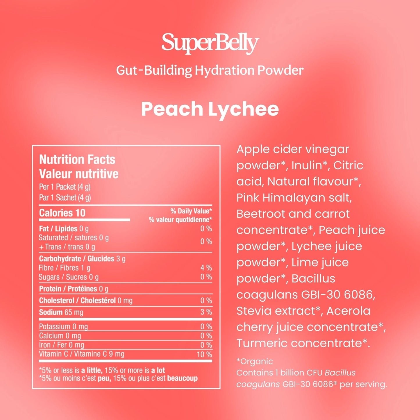 SuperBelly Hydration & Gut Mix, Peach-Lychee