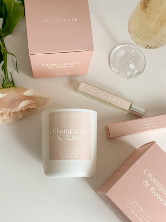 Champagne & Roses - Wood Wick Candle