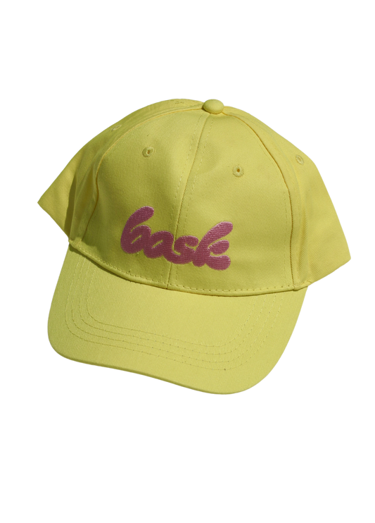 The Bask Dad Hat: Pretty in Pink on Sunshine Yellow
