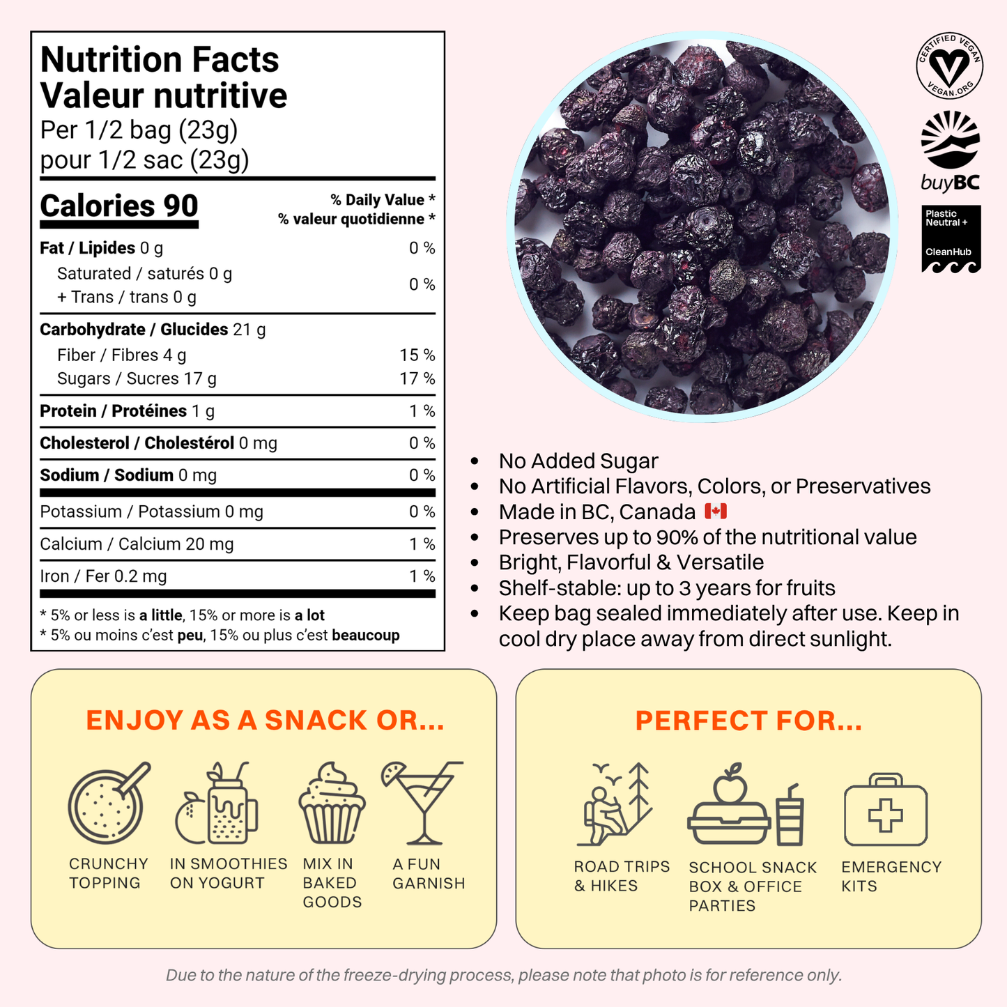 Freeze-Dried Blueberries (Whole)