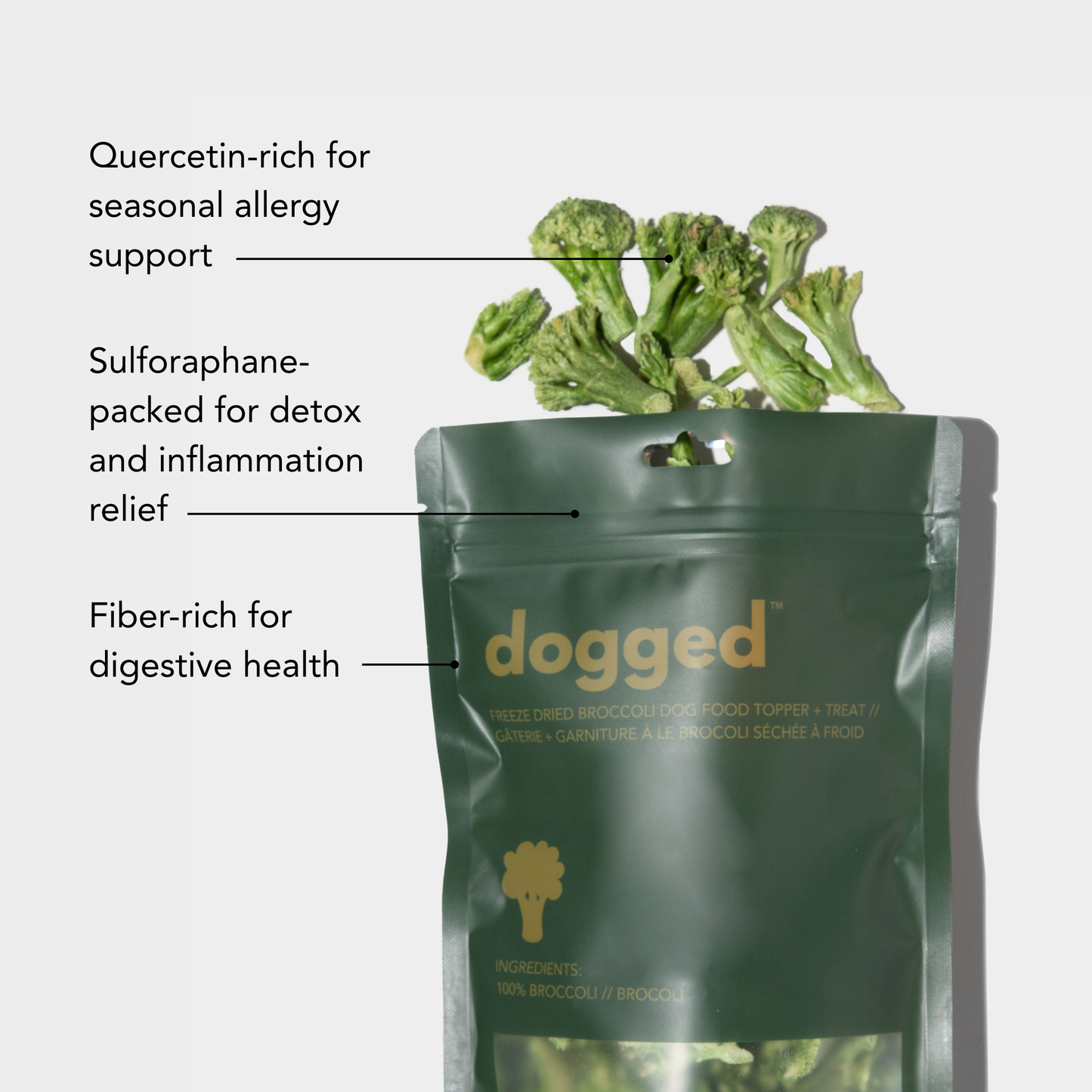 Freeze dried broccoli topper