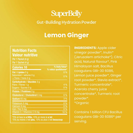 SuperBelly Hydration & Gut Mix, Lemon Ginger