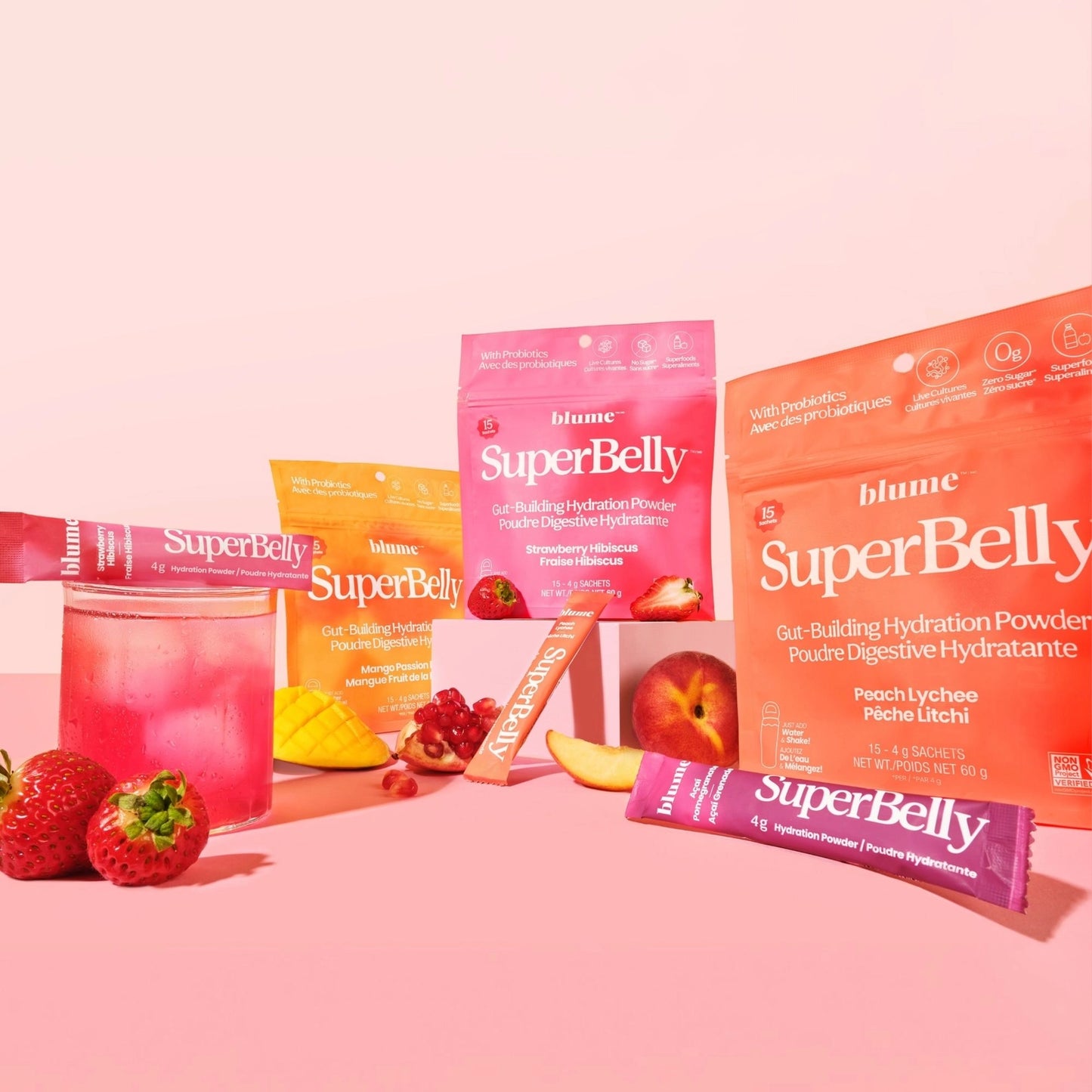 SuperBelly Hydration & Gut Mix, Peach-Lychee
