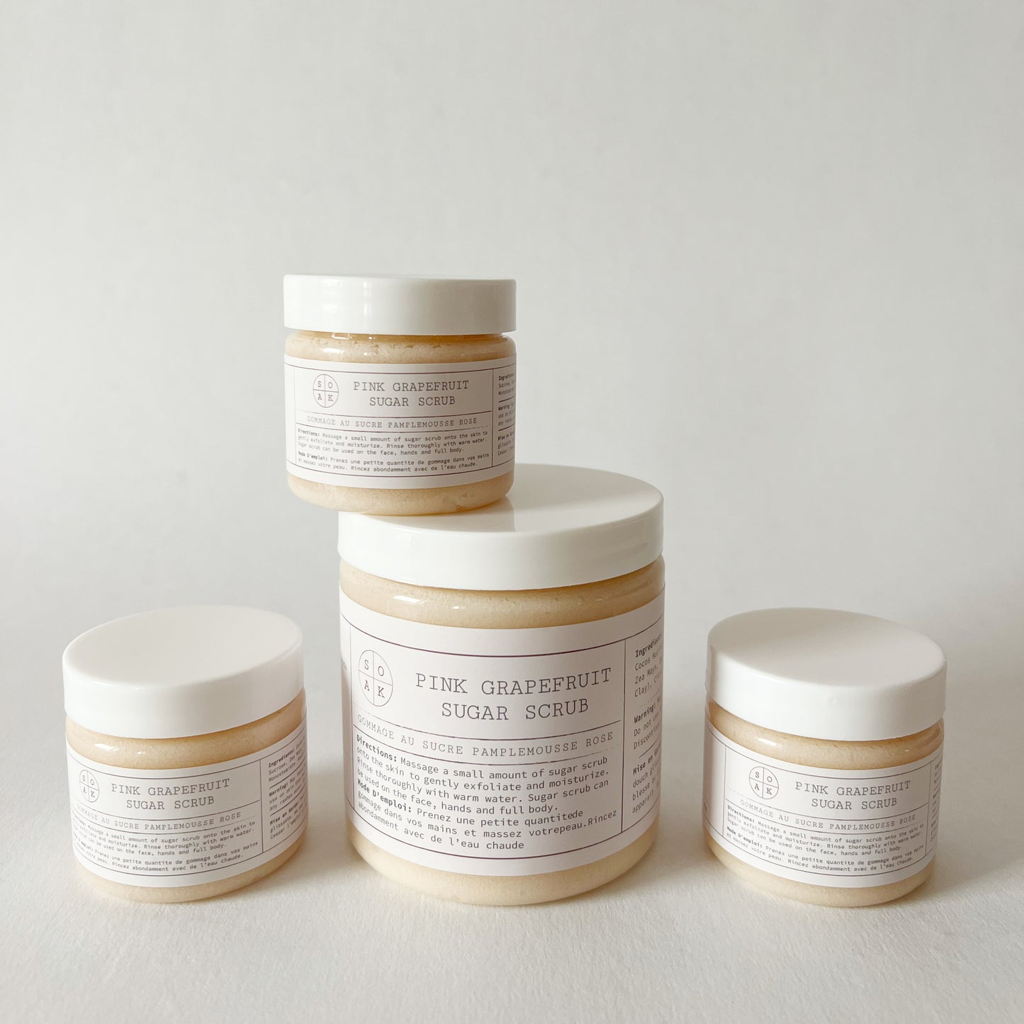 Large Pink Grapefruit Sugar Scrub