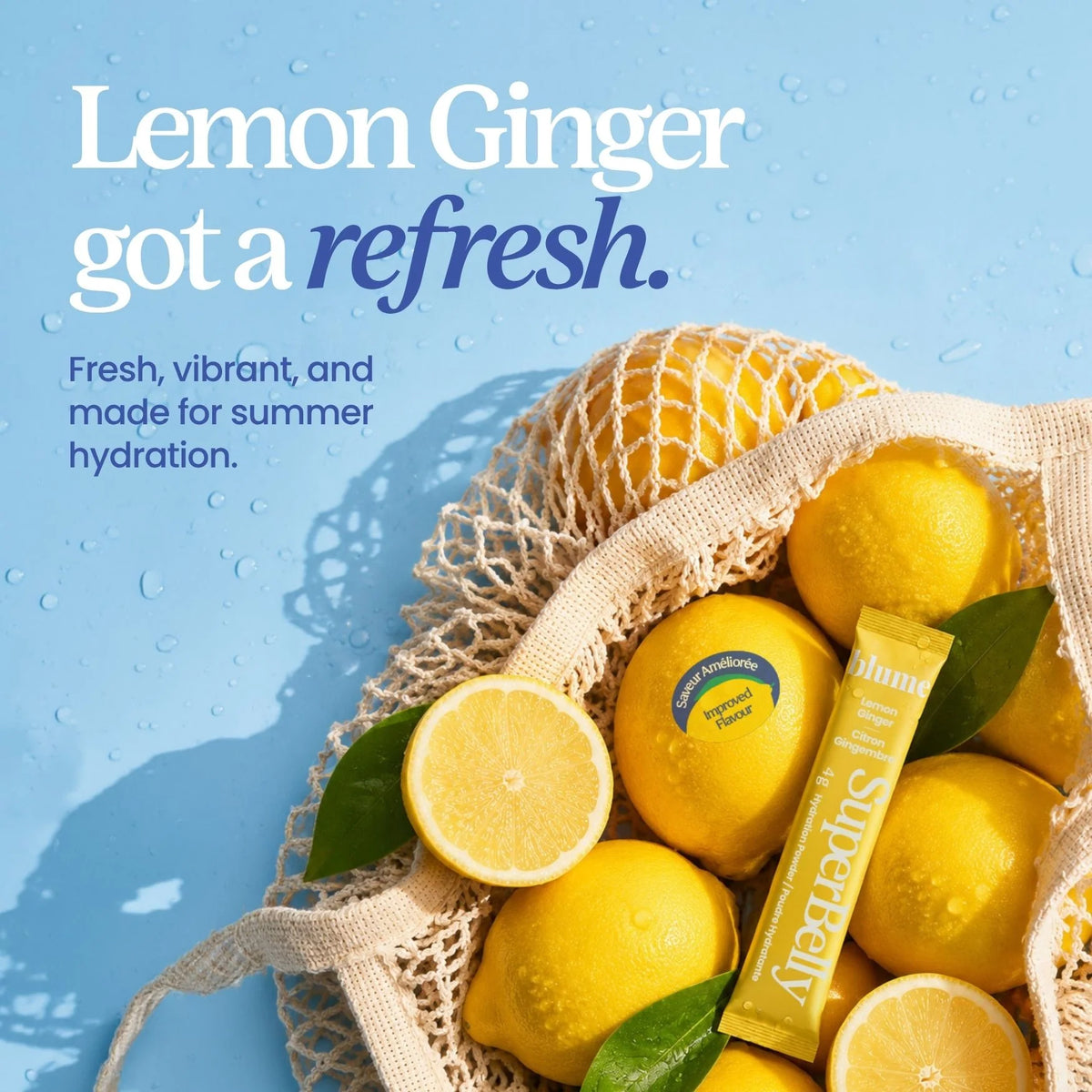 * IMPROVED FLAVOUR* SuperBelly Hydration & Gut Mix, Lemon Ginger
