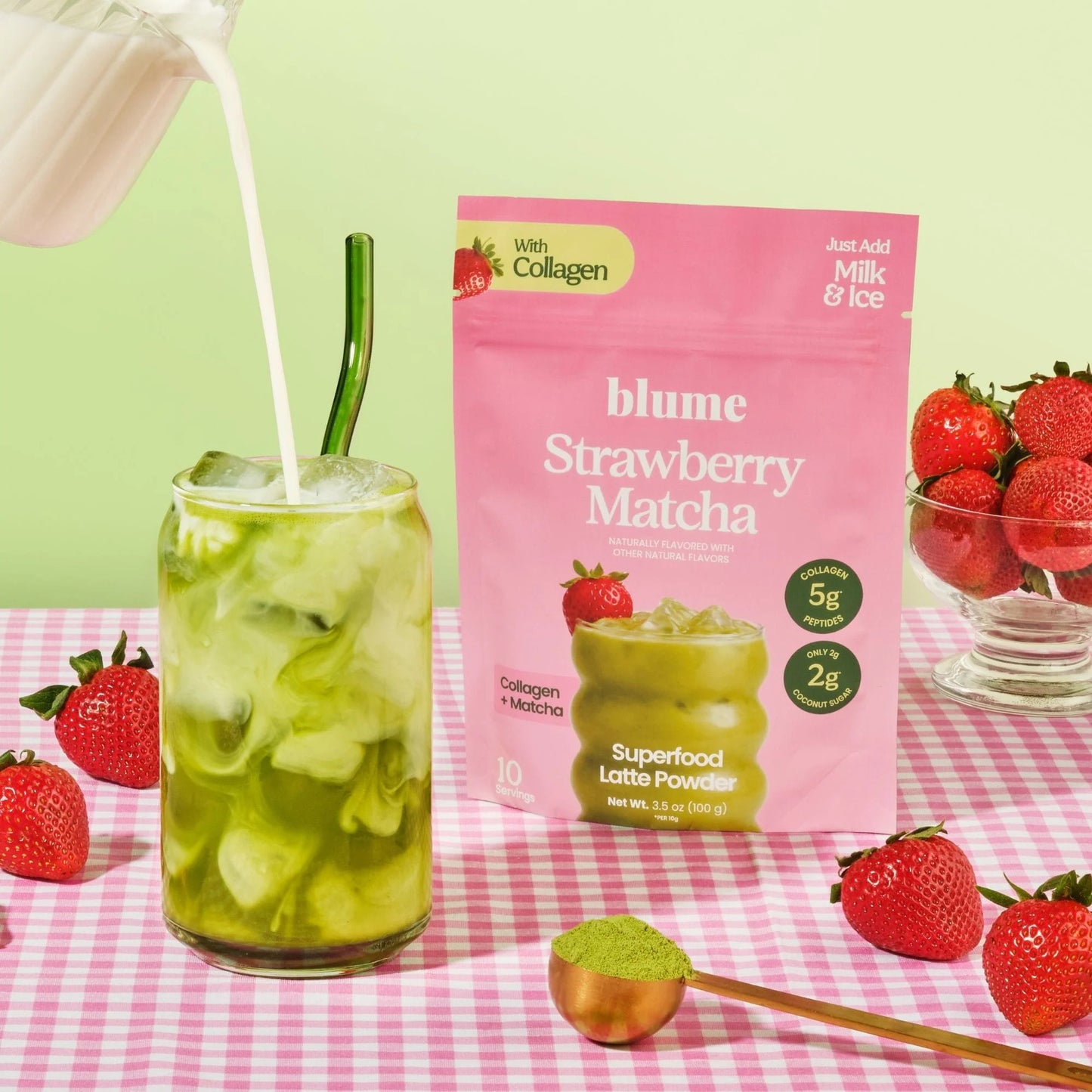 Iced Strawberry Matcha Latte