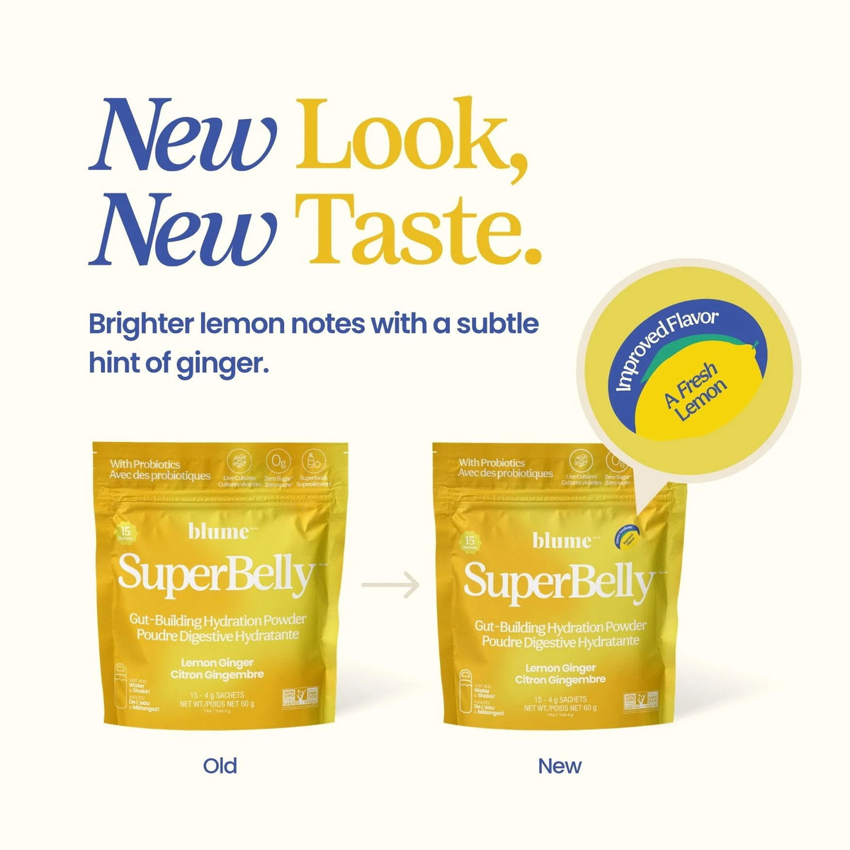 * IMPROVED FLAVOUR* SuperBelly Hydration & Gut Mix, Lemon Ginger