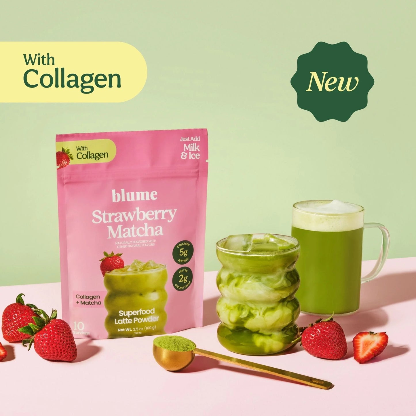 Iced Strawberry Matcha Latte