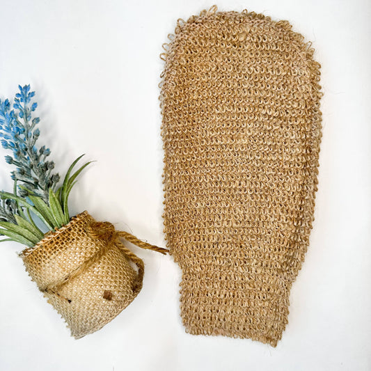 Natural Jute Mitt - Organic Biodegradable Exfoliating