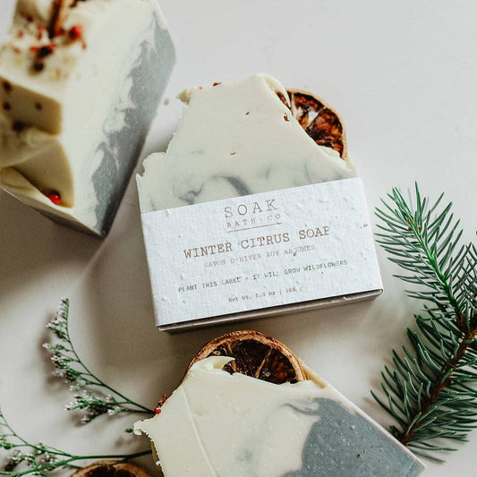 Winter Citrus Soap Bar: Holiday Collection - Canadian Made