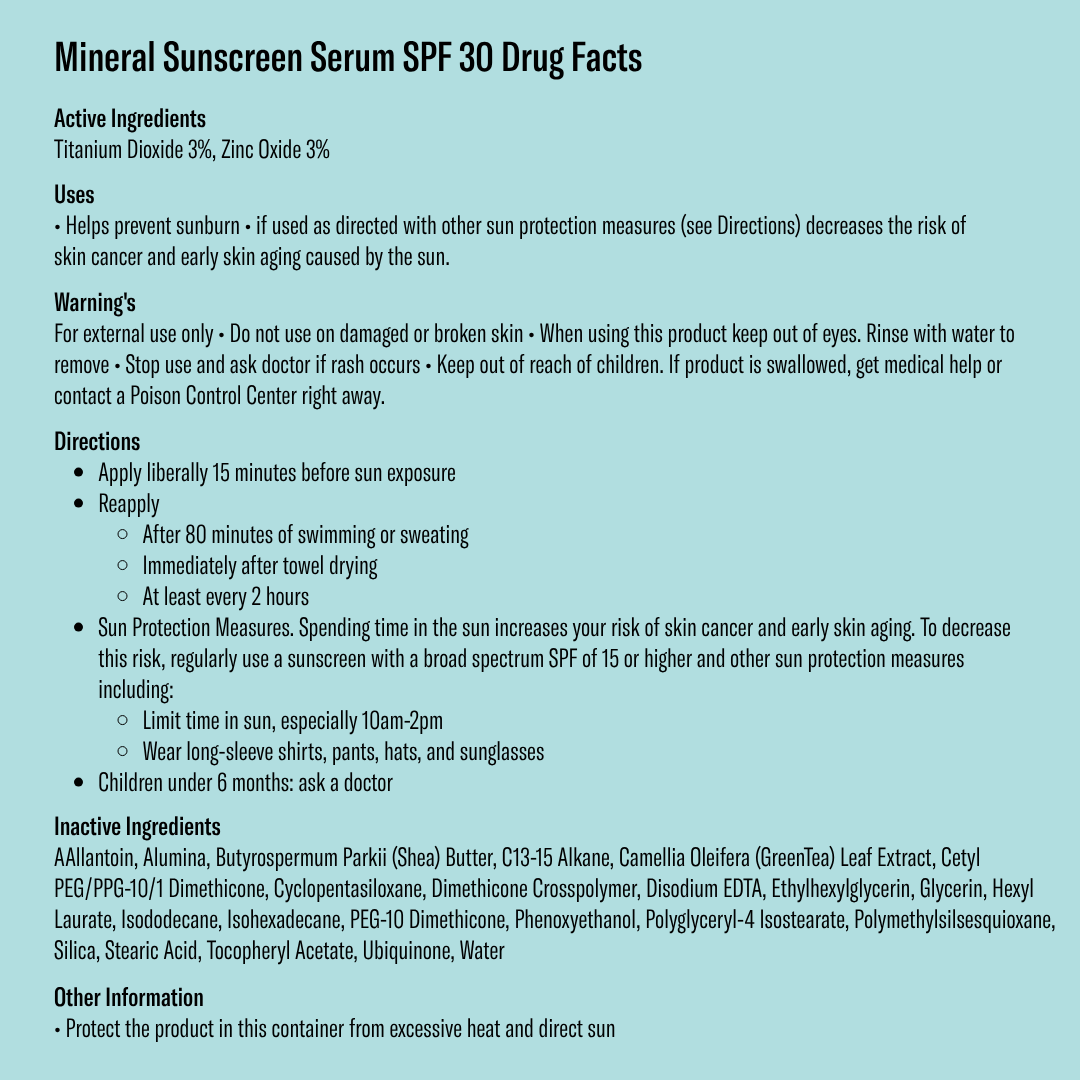 Bask SPF 30 Mineral Sunscreen Serum - Fragrance Free