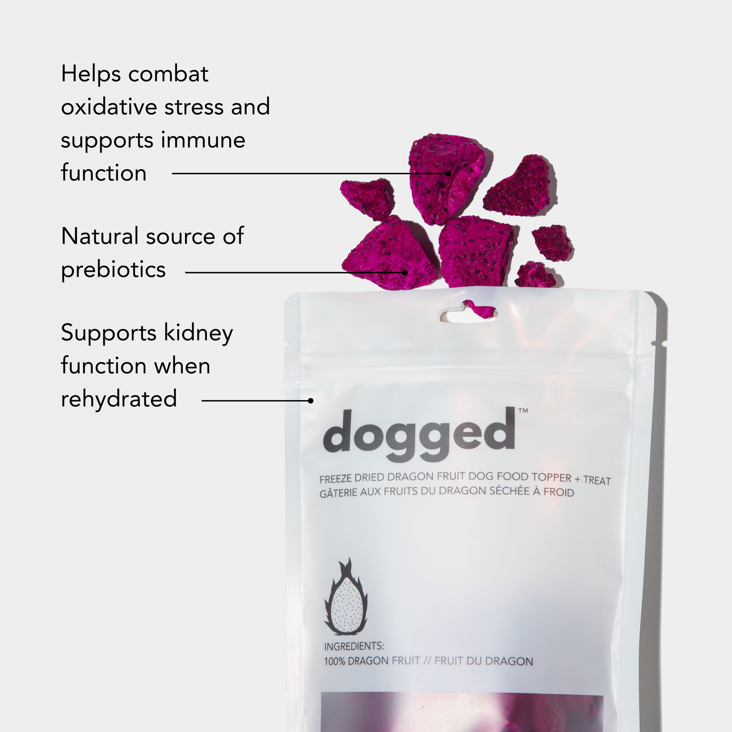 Freeze dried dragon fruit topper