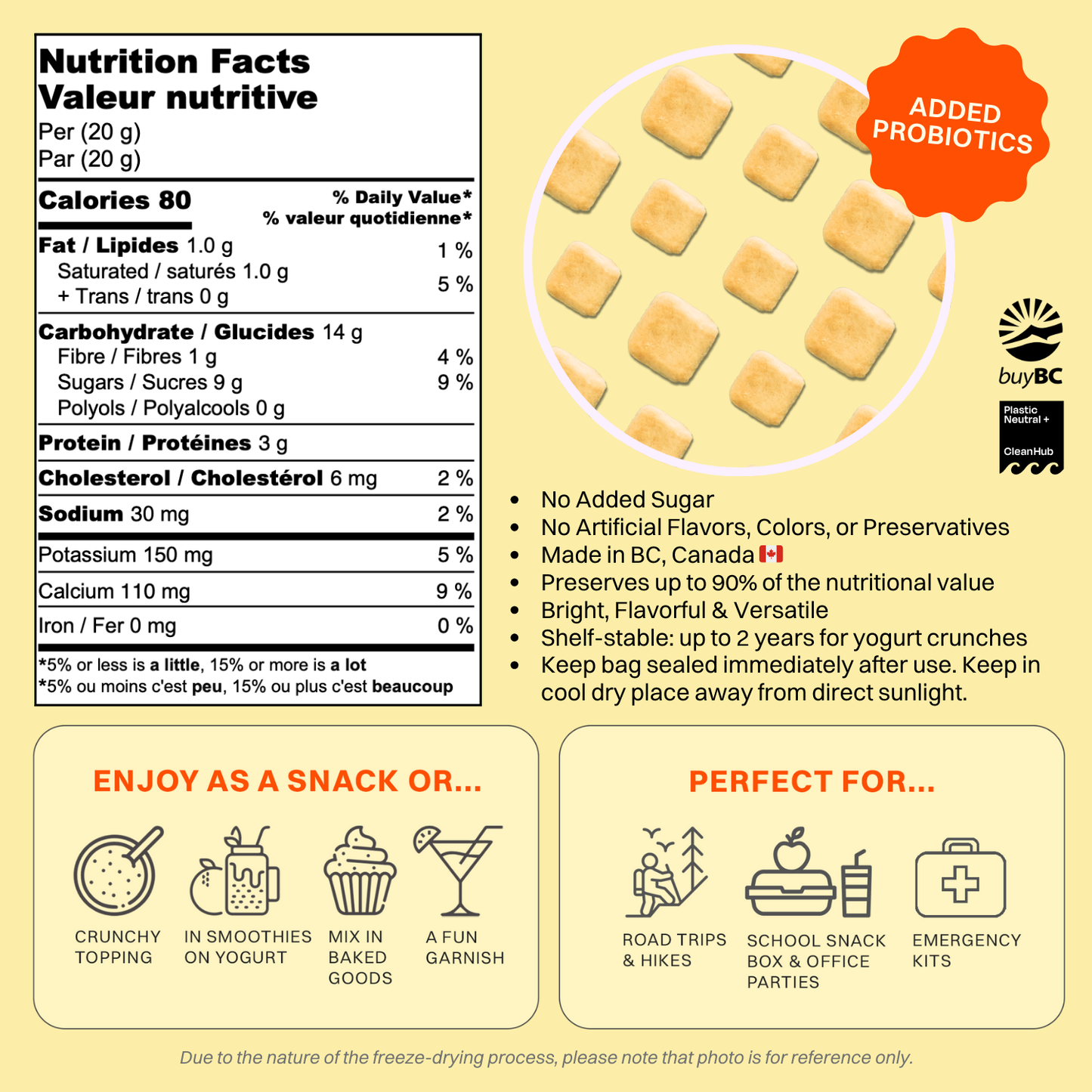 *ADDED PROBIOTICS * Freeze Dried Mango Yogurt Crunch
