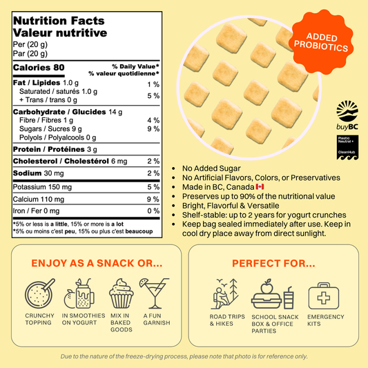 *ADDED PROBIOTICS * Freeze Dried Mango Yogurt Crunch