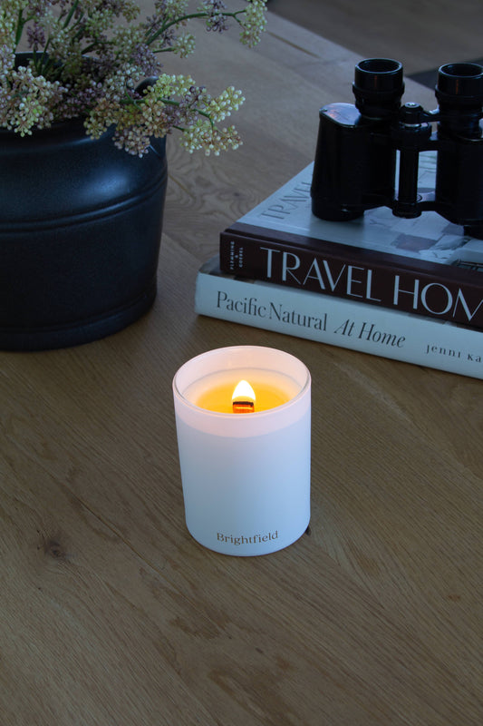 Linen Non-Toxic Sustainable Coconut Soy Candle Wood Wick