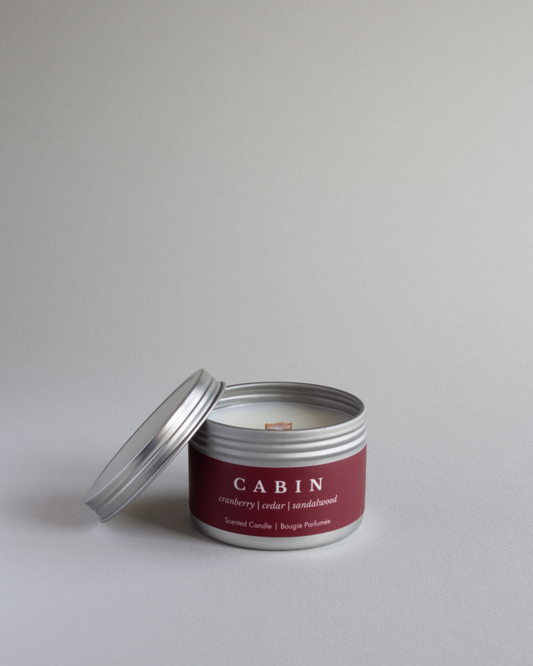 Cabin Mini Candle Cranberry Cedar Stocking Stuffer Candle